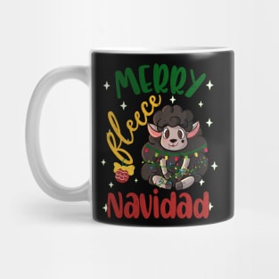 Merry Fleece  Navidad Christmas Humor Joke Sheep Pun Mug